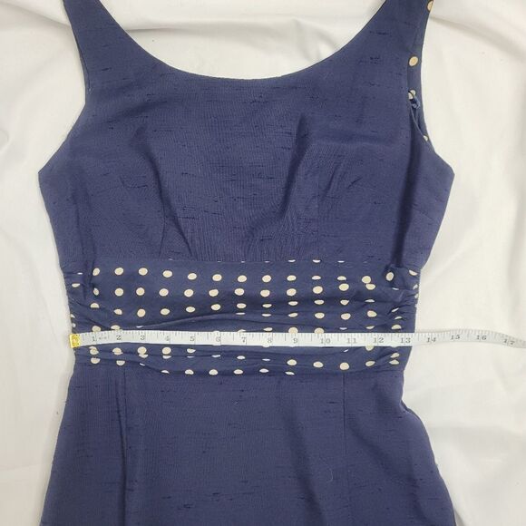 VINTAGE 60s dress Sue Brett navy blue two piece sheath with button back top S‎ - Picture 16 of 17
